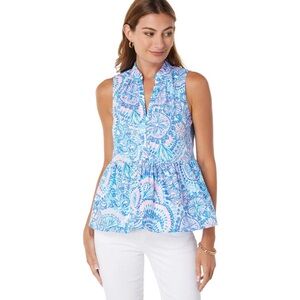 Lilly Pulitzer novella ruffe hem top